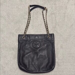 Tory Burch Black Leather Chain Shoulder Bag